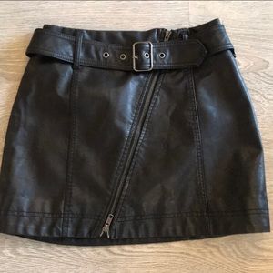 Free people faux leather mini skirt